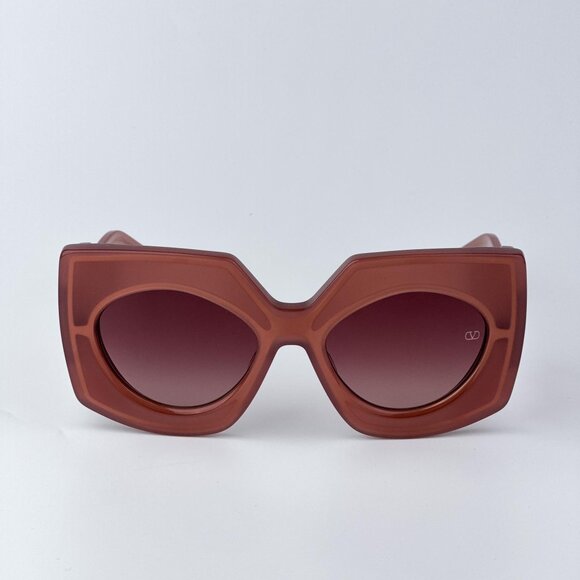 Valentino Women BRAND NEW Sunglasses Titanium Pink Gold Rose Oversized Square main image 6
